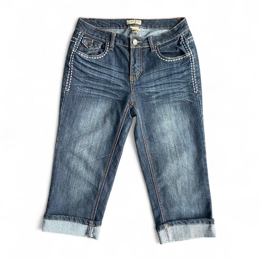 Vintage 90s 3/4 mid rise denim studded jeans