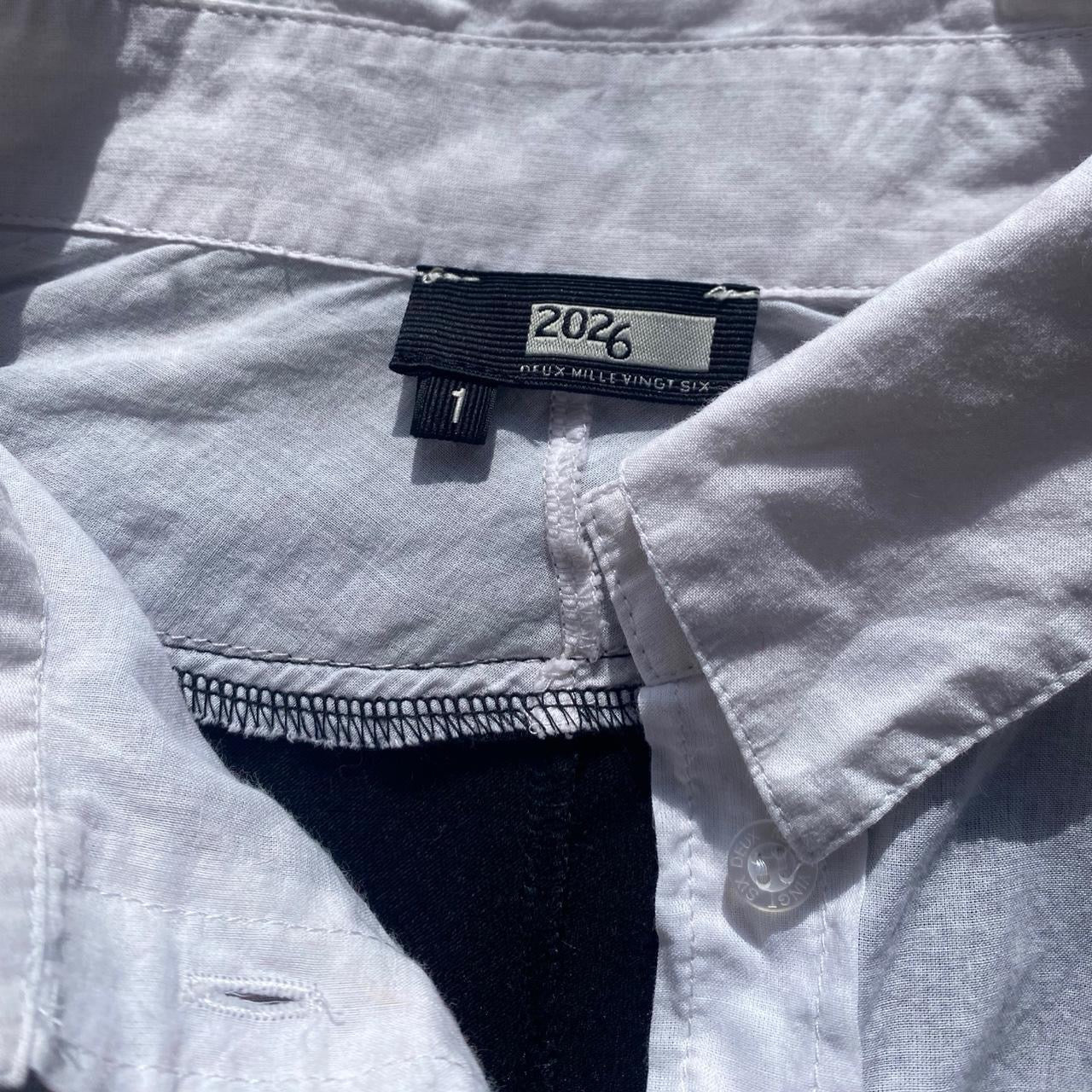 Y2K Black and white asymmetrical layered shirt