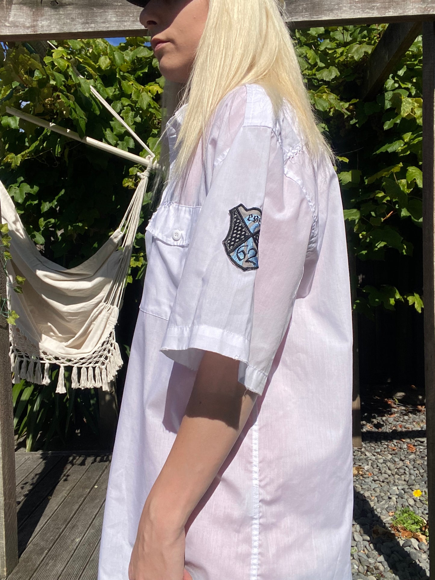 00s Hallensteins white button-up shirt