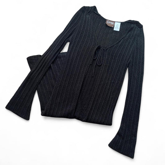 Black Garage knit tie up cardigan