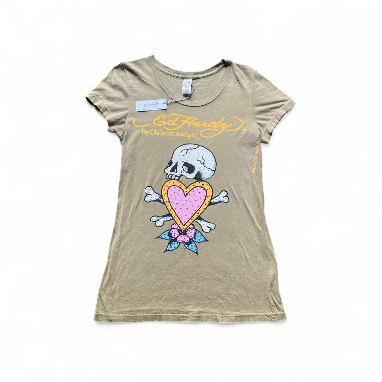 Khaki Green Ed Hardy Skull tee