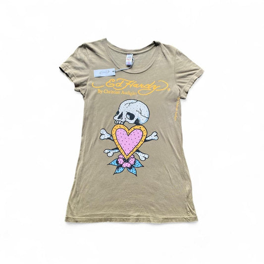 Khaki Green Ed Hardy Skull tee