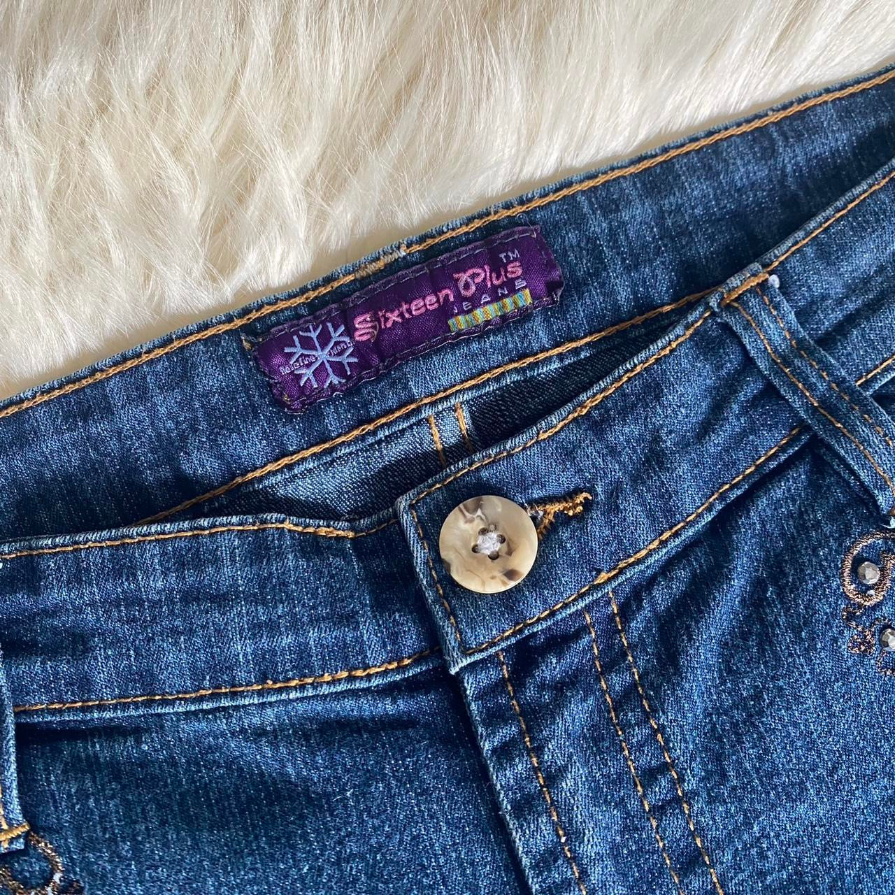 Y2K straight leg jeans with rhinestone details