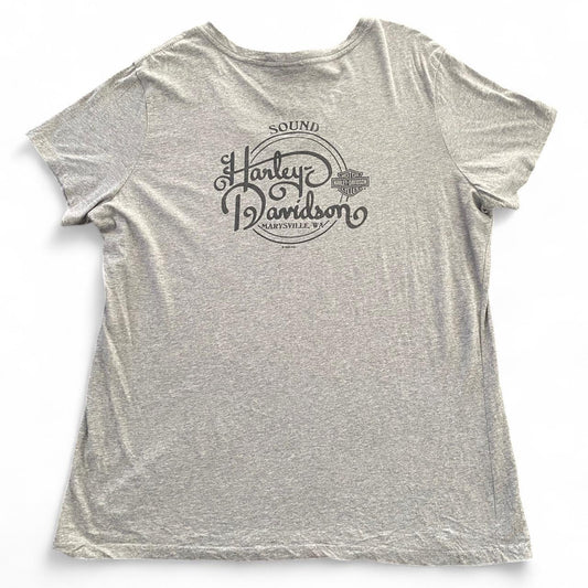 Vintage Grey Skull Harley Davidson Tee