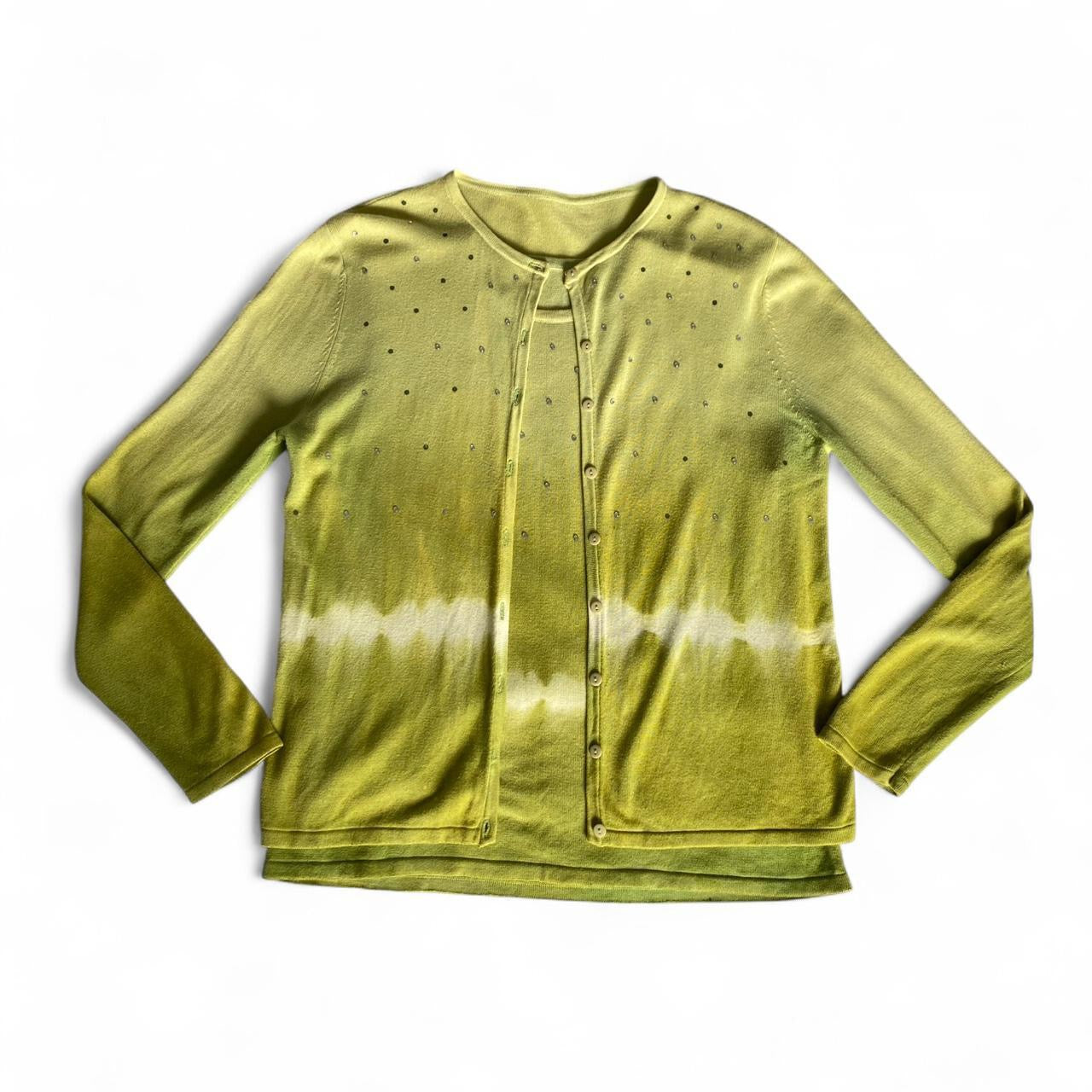 Green/White Tie Dye Cardi + tank top set