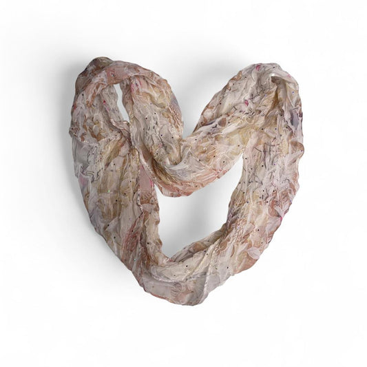 Y2K Style Pink and white sequin scarf