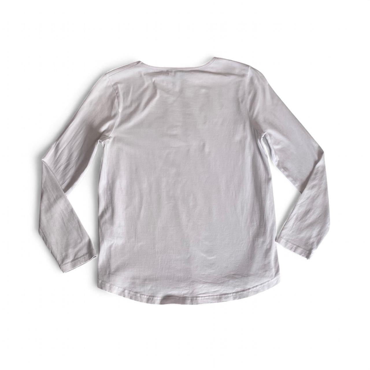 Huffer white long sleeve top with pink logo
