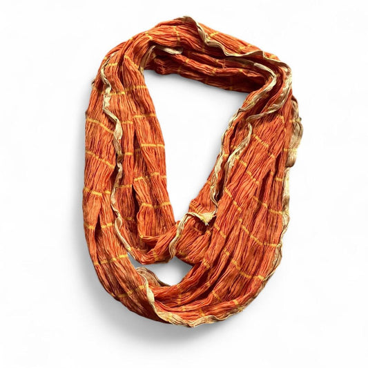 Boho style Orange ruched layered scarf/head scarf