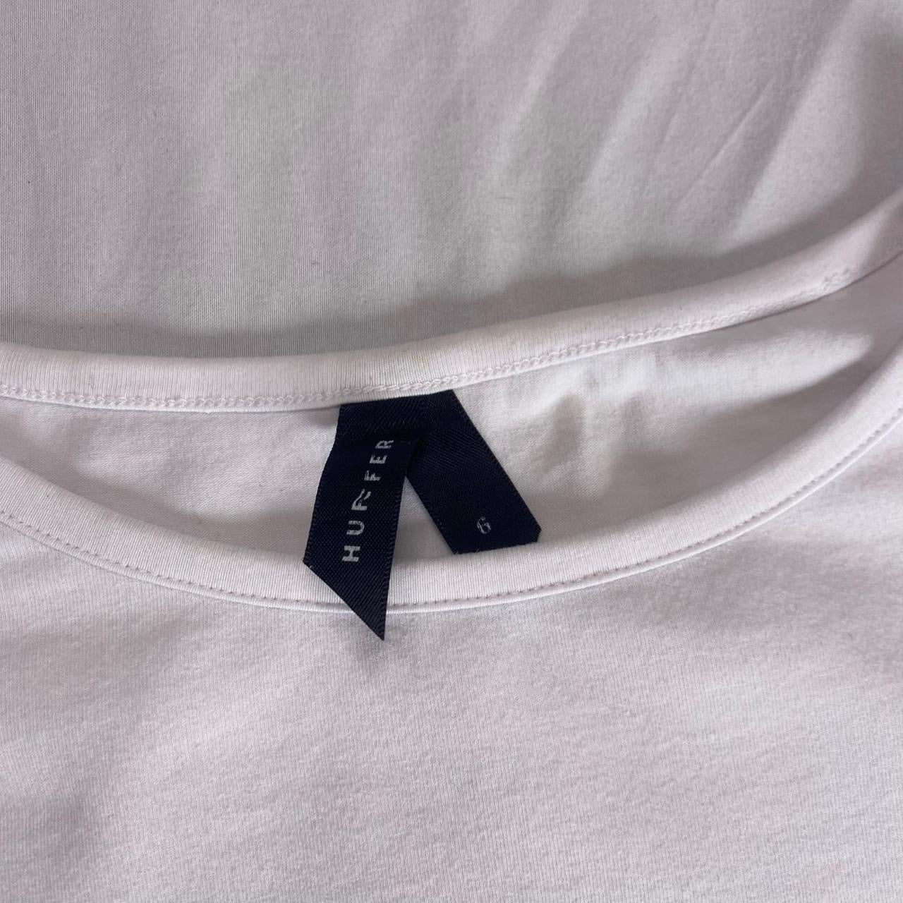 Huffer white long sleeve top with pink logo