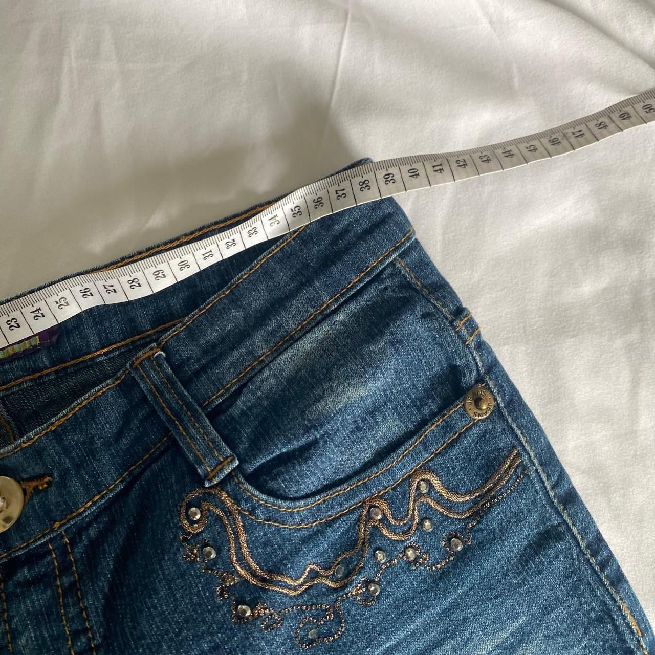 Y2K straight leg jeans with rhinestone details