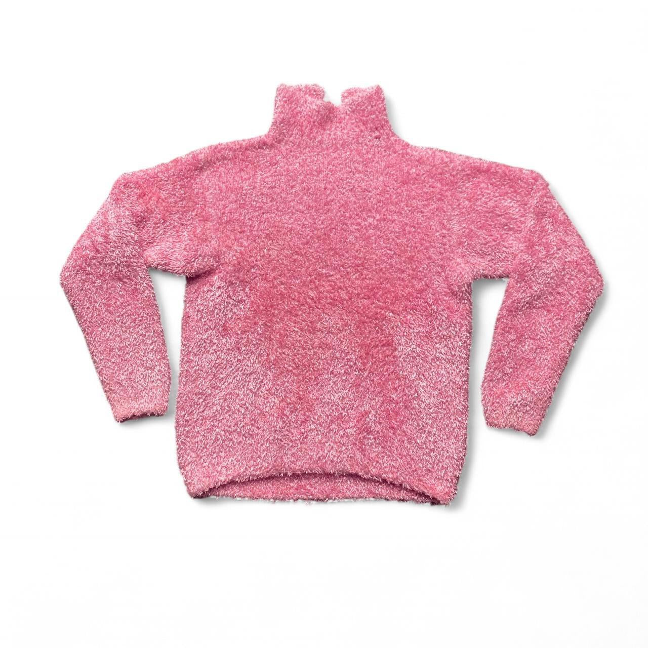 Cute Vintage Pink fuzzy turtleneck sweater