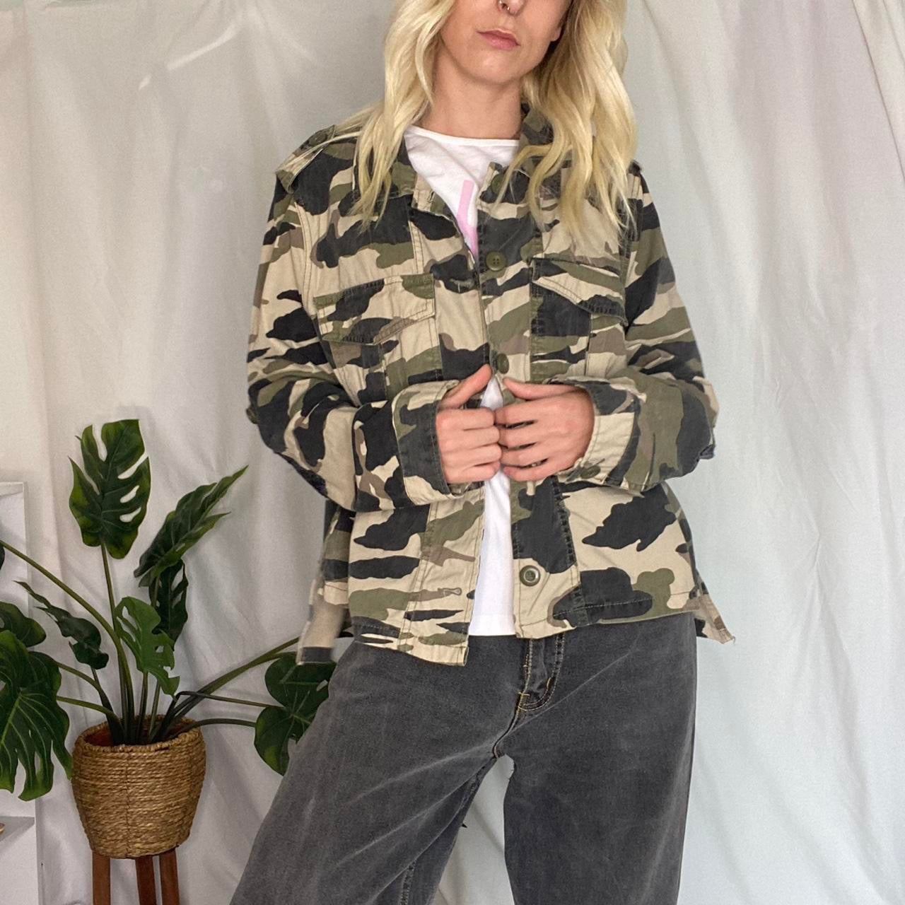 Camo cargo jacket with sequin patches!