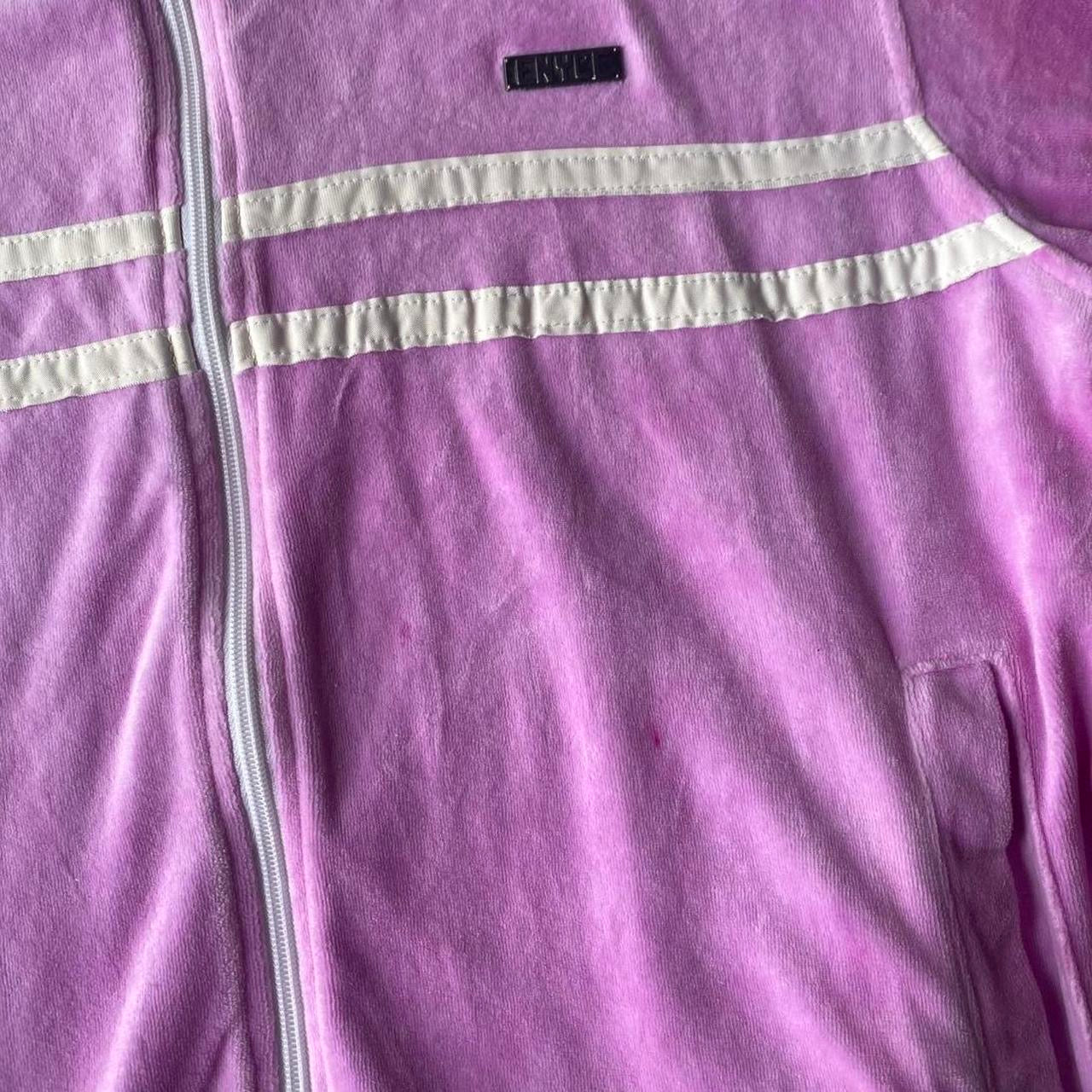 Enyce Vintage Pink Velour track jacket with white stripe!!