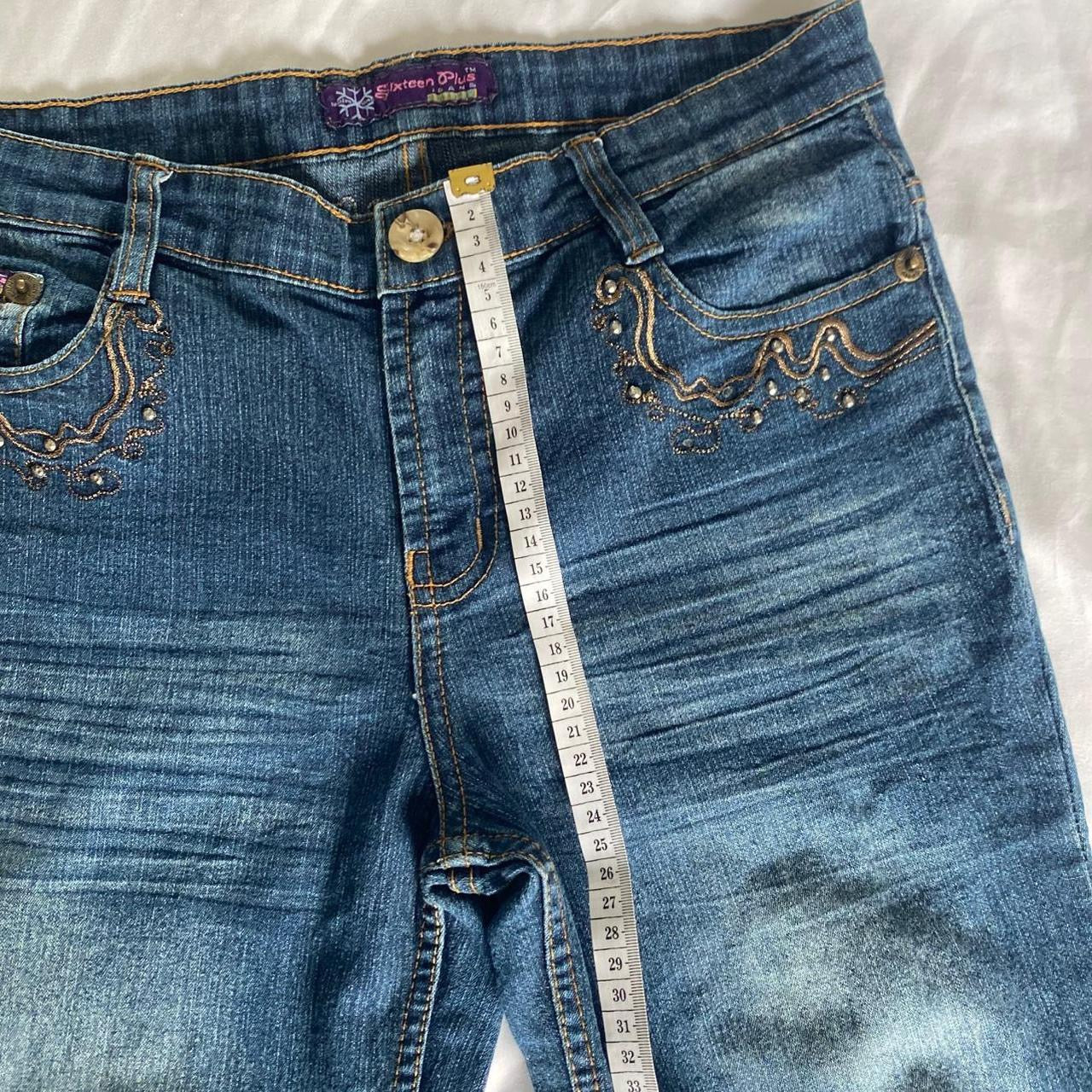 Y2K straight leg jeans with rhinestone details