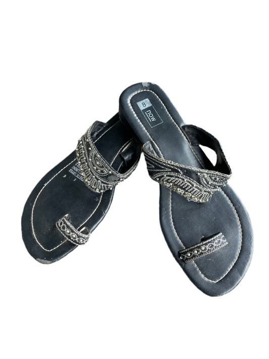 00s Black embellished toe sandals