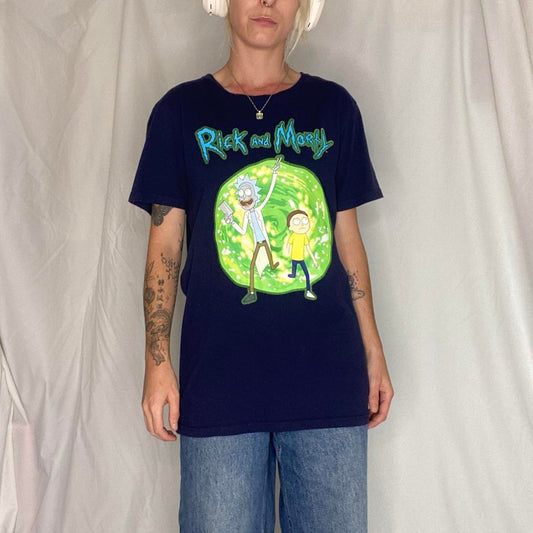 Navy Rick and Morty cotton T-shirt