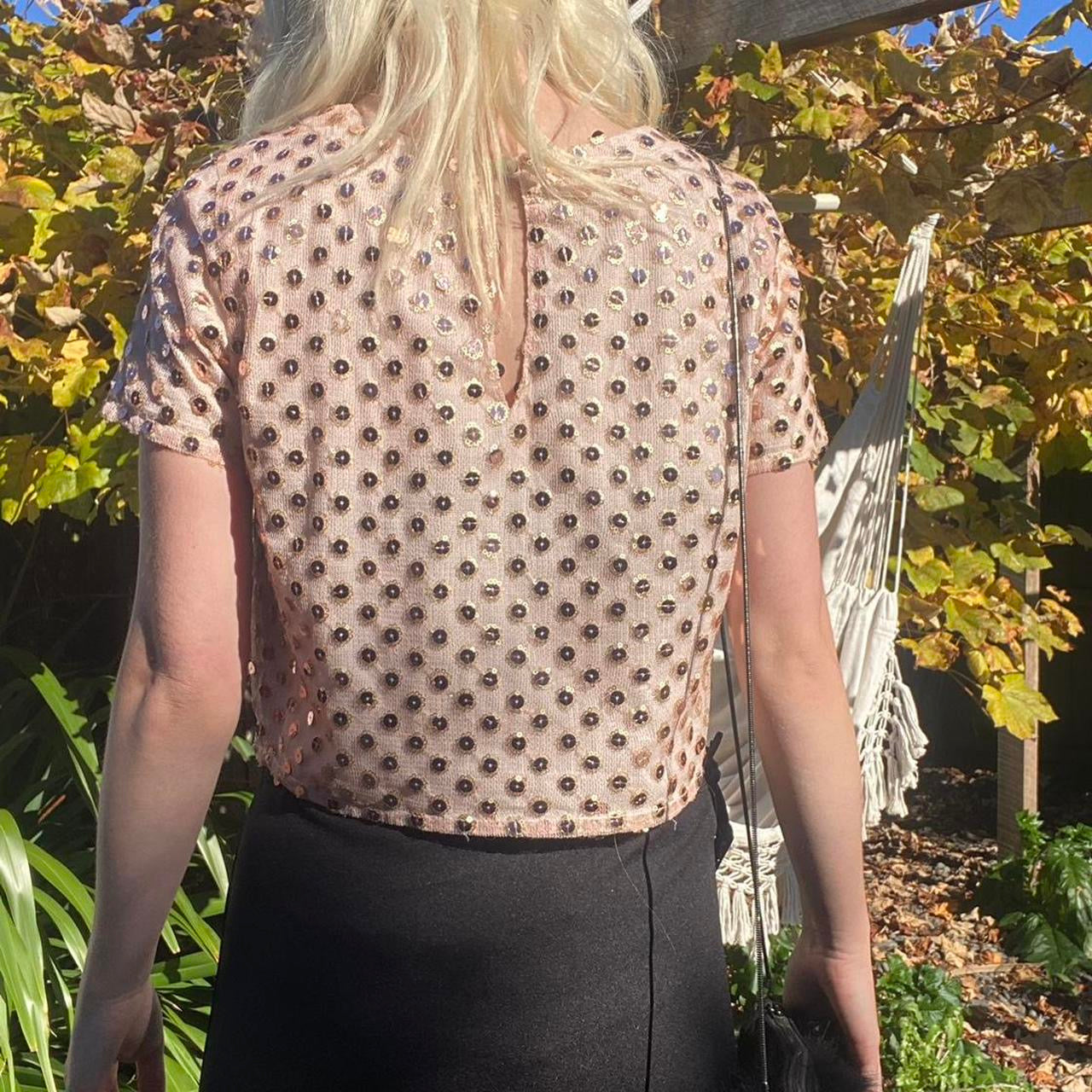Gorgeous beige sparkly Sequin tee