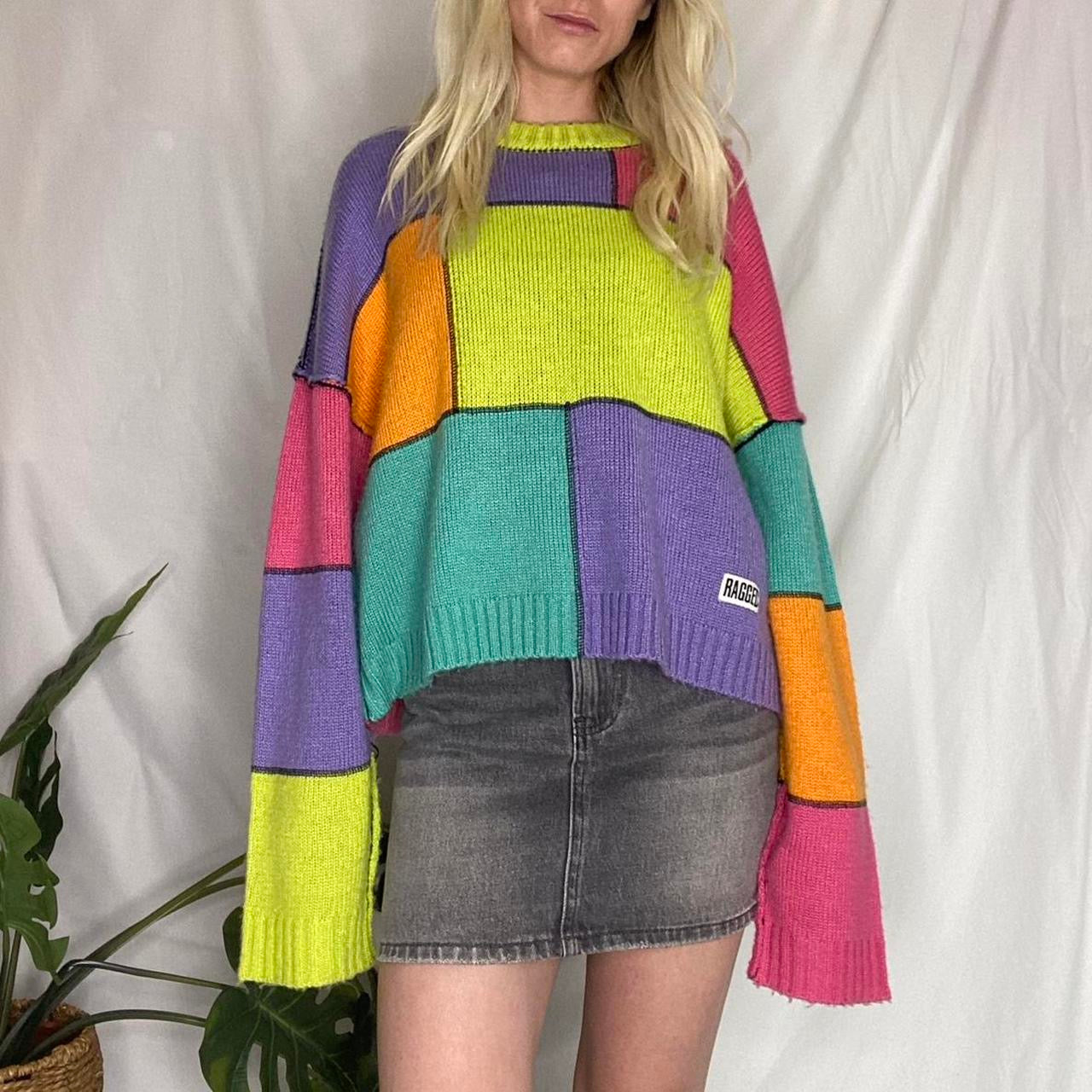 Ragged Priest colourful patchwork knit