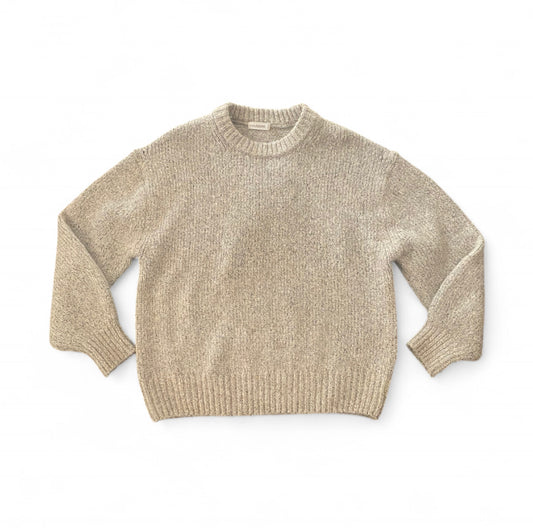 Grey and tan mixed blend knit sweater
