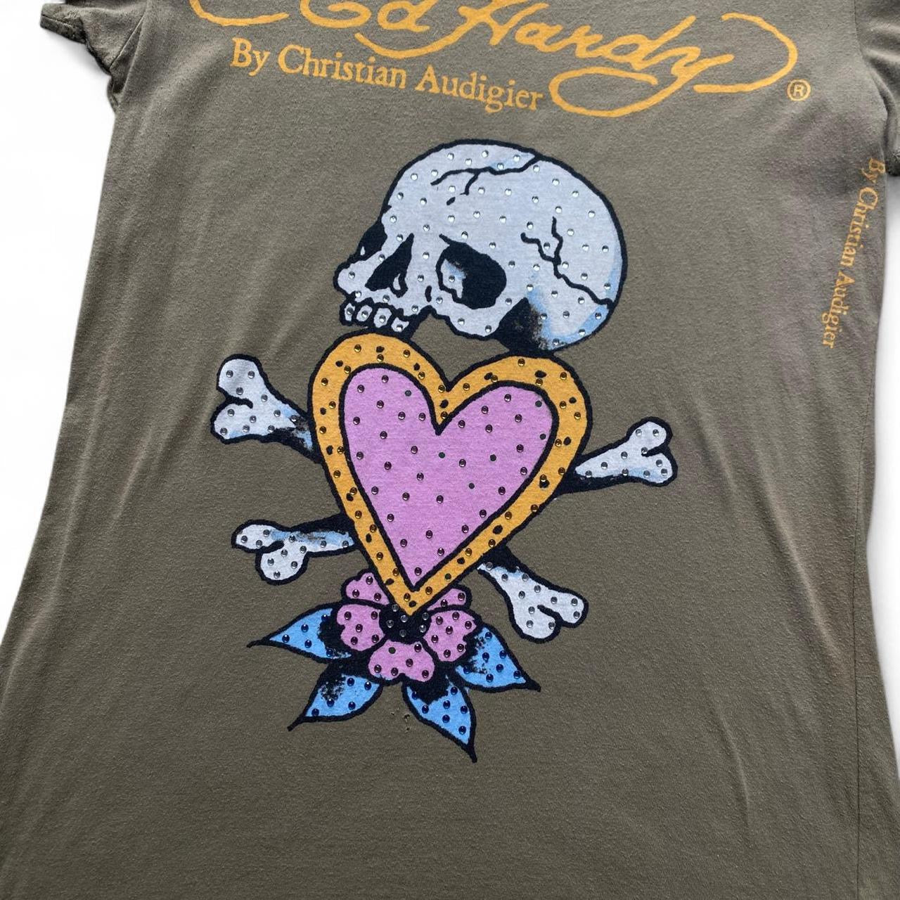 Khaki Green Ed Hardy Skull tee