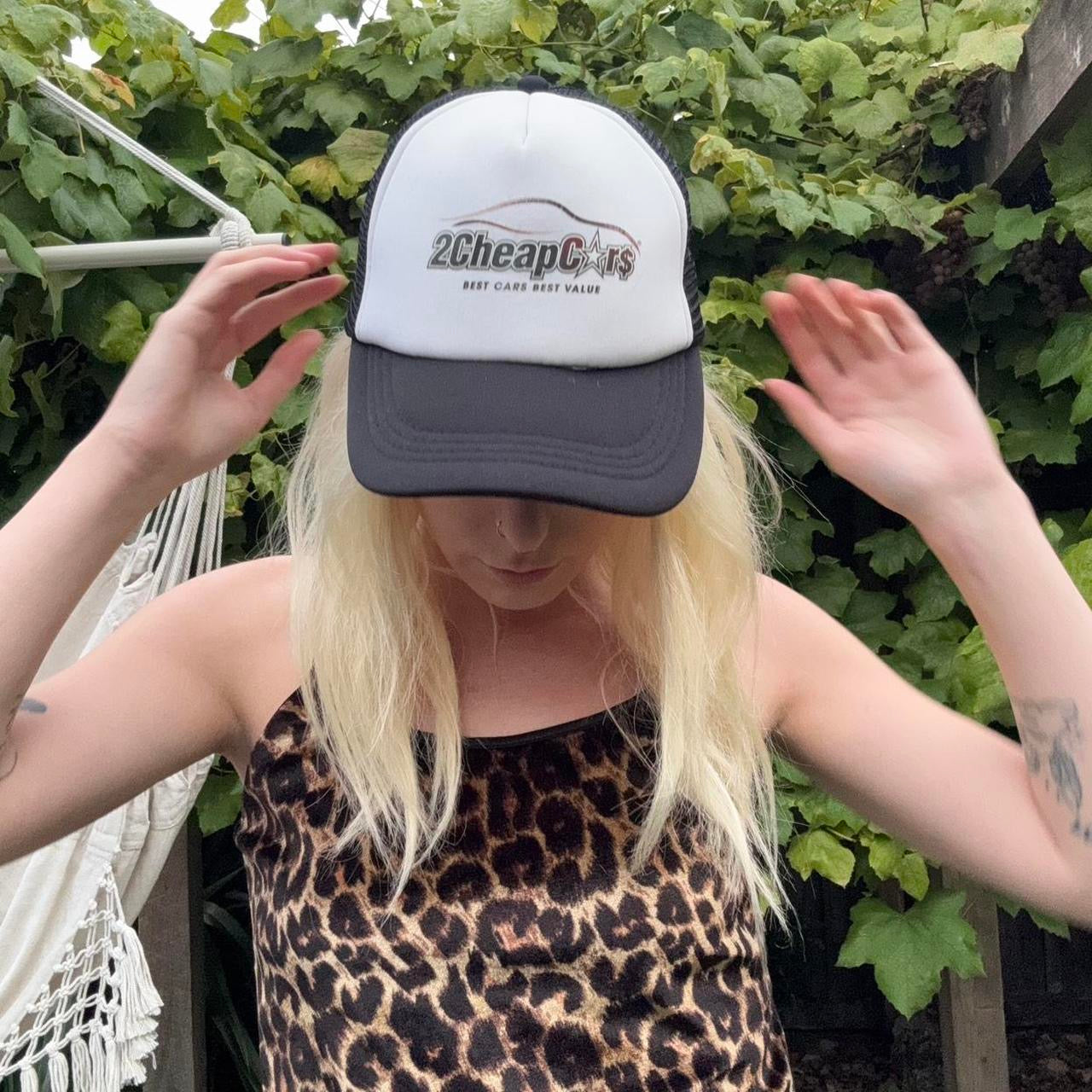 Black and white trucker hat
