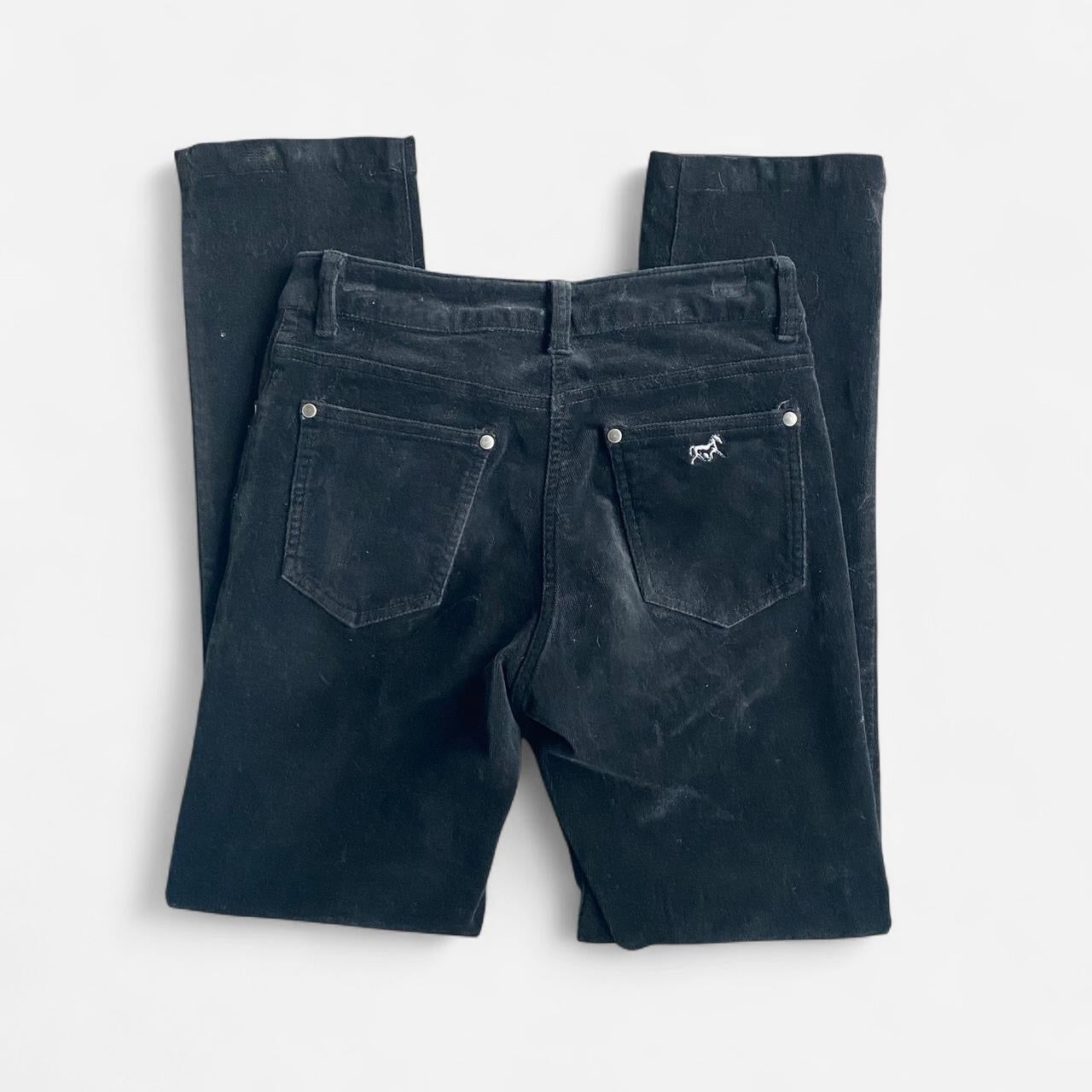 Vintage Black velvet mid rise pants