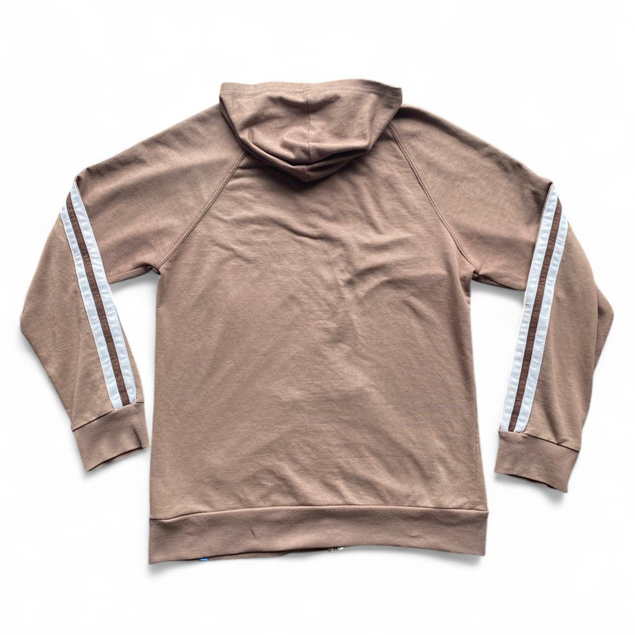 Y2K brown striped sport zip up jacket
