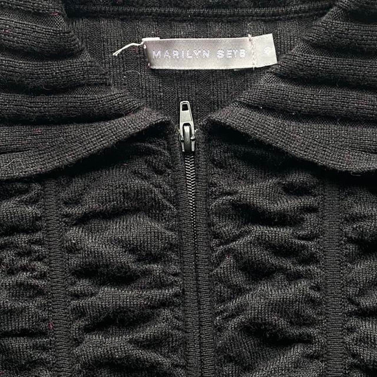 Y2K Black ruched turtleneck zip up top
