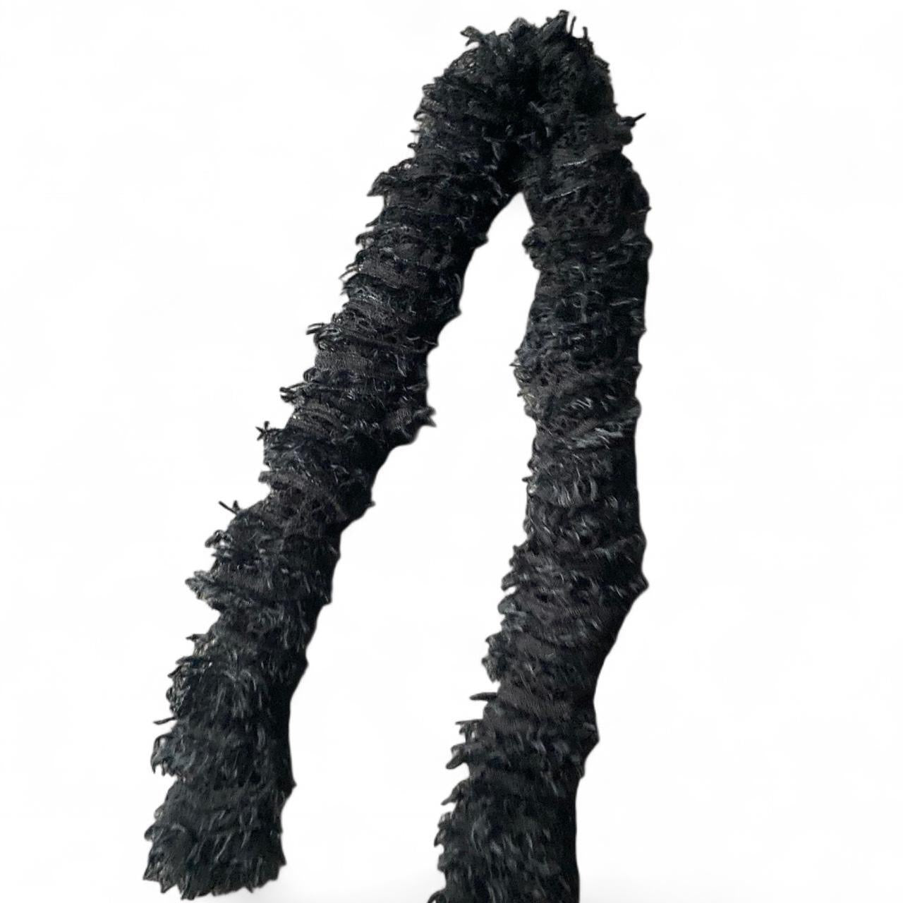 Black fluffy chunky Y2K scarf