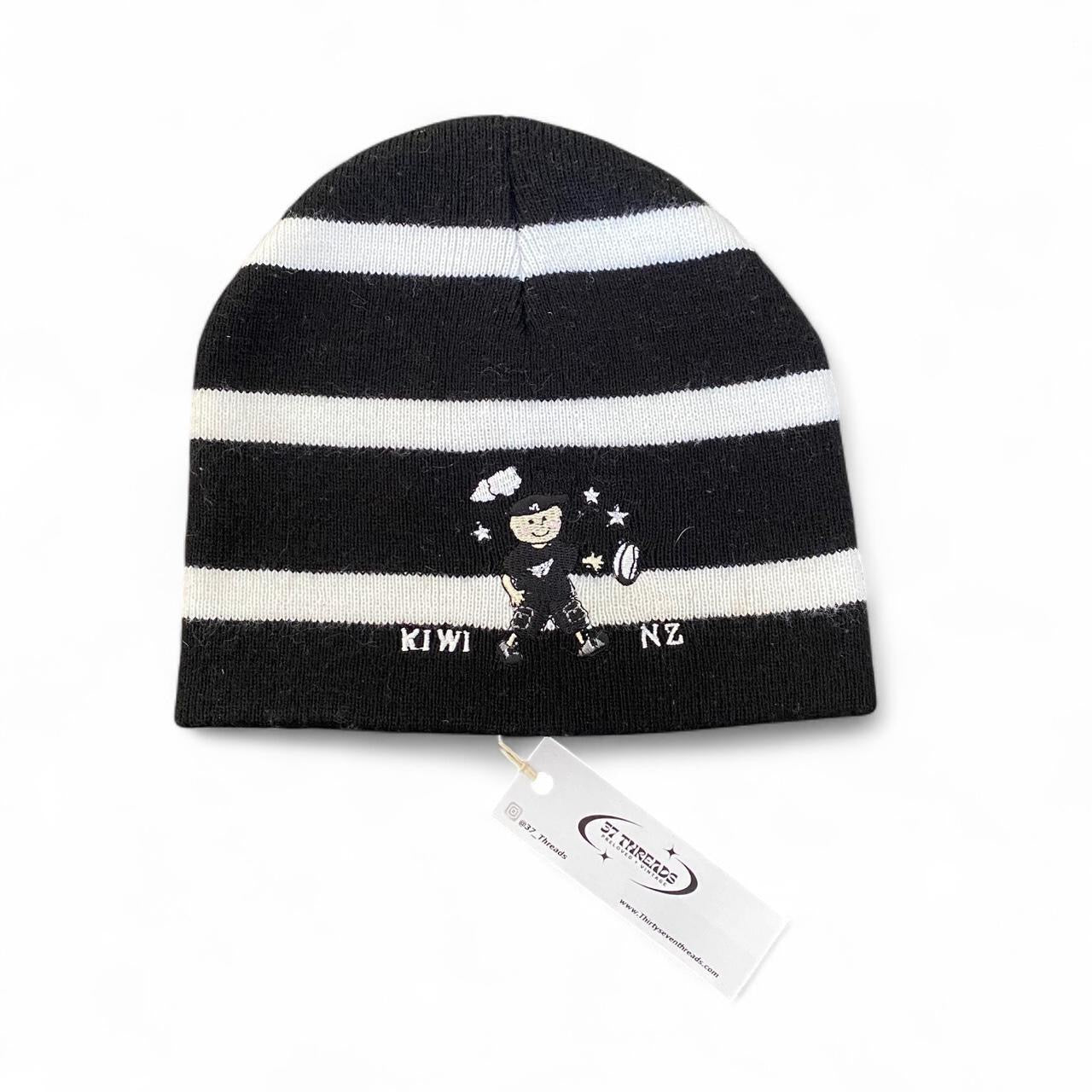 The cutest kids striped kiwi rugby nz beanie
