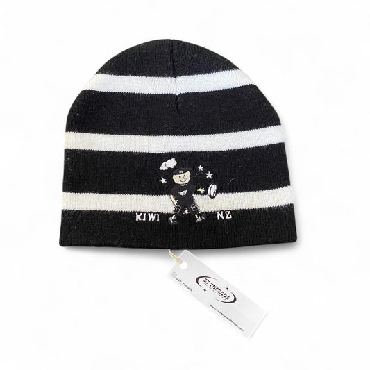 The cutest kids striped kiwi rugby nz beanie