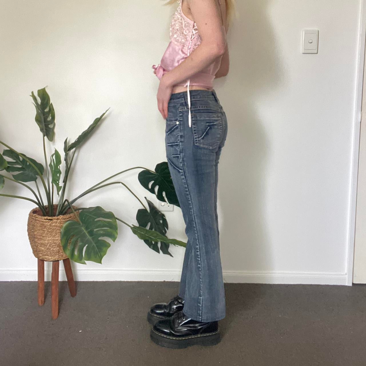 Y2K Low rise blue flare denim jeans