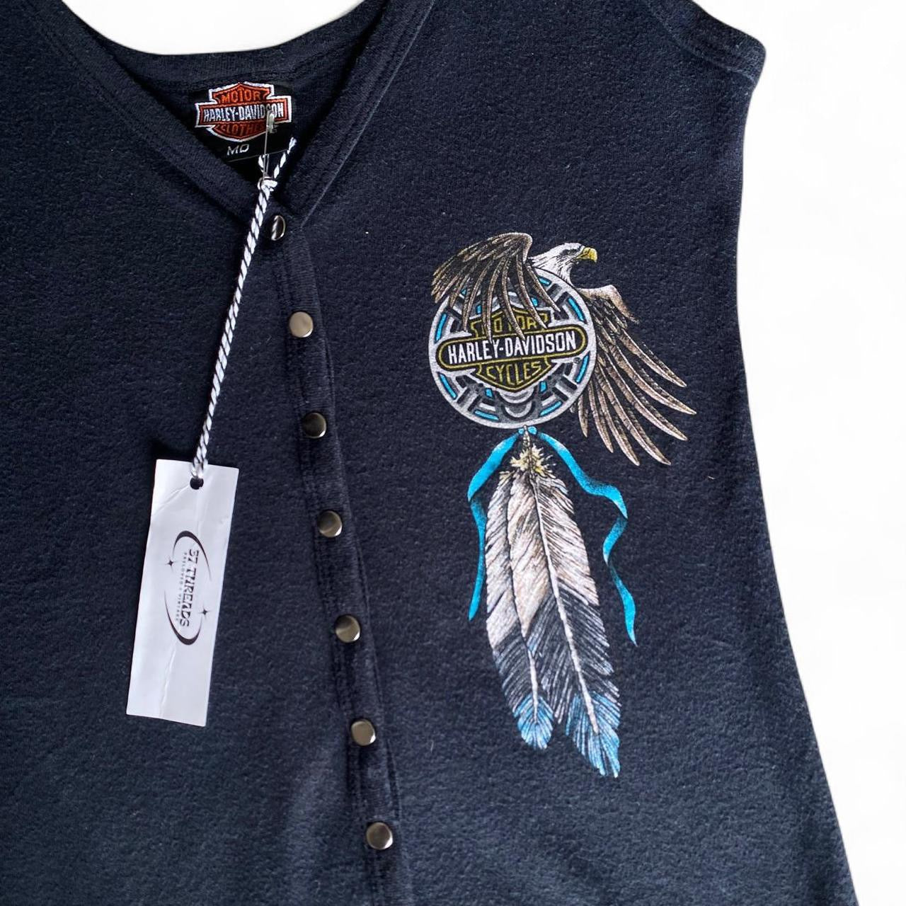 Y2K Harley Davidson Eagle button up tank top