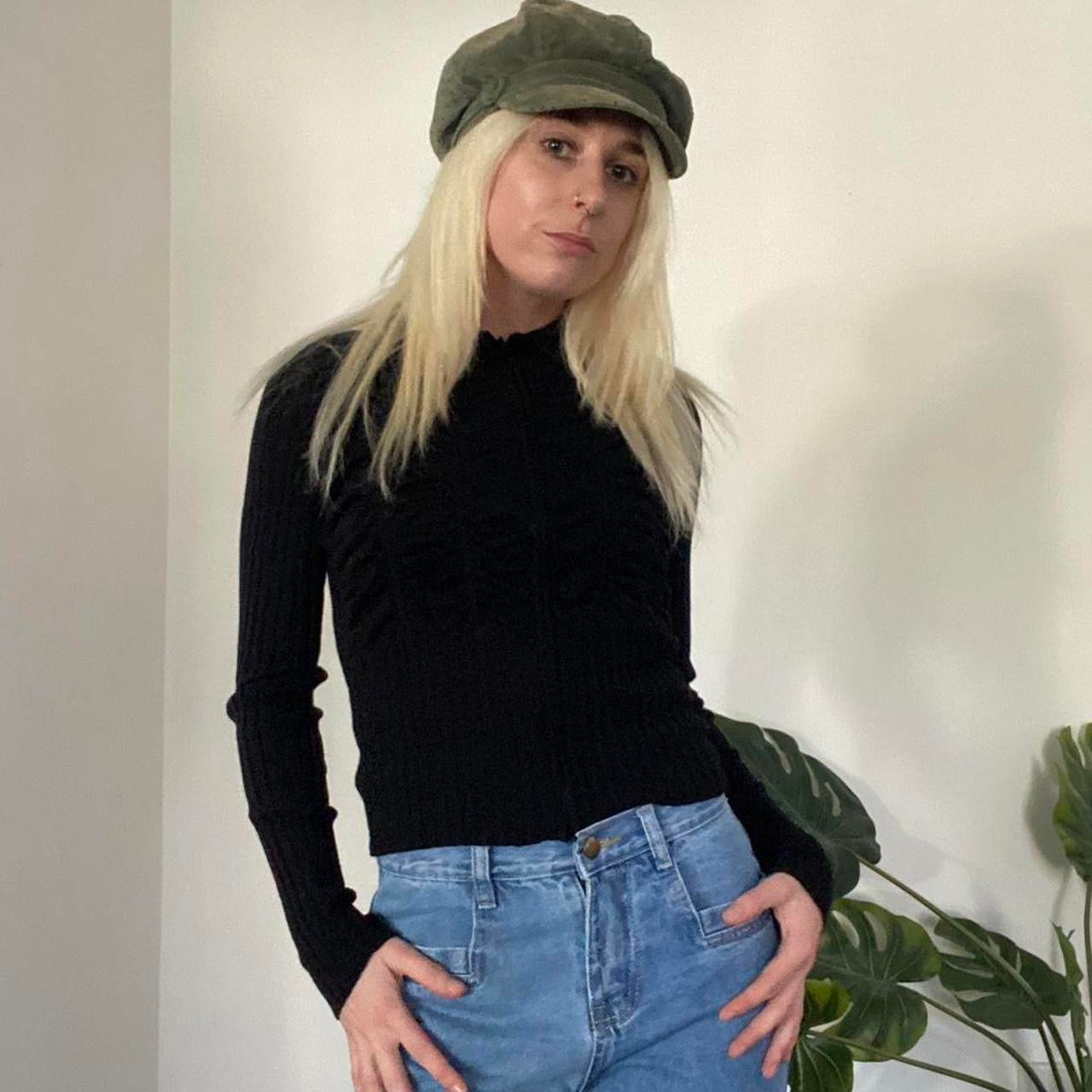 Amazing Olive green velvet polka dot baker boy cap