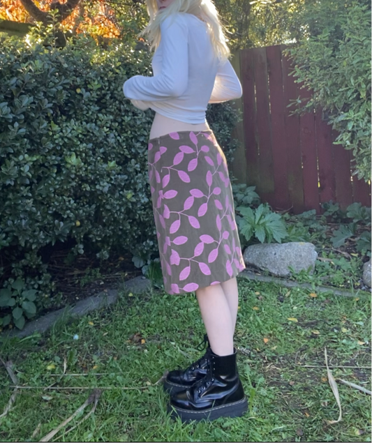 Vintage Corduroy Low-rise Midi Skirt