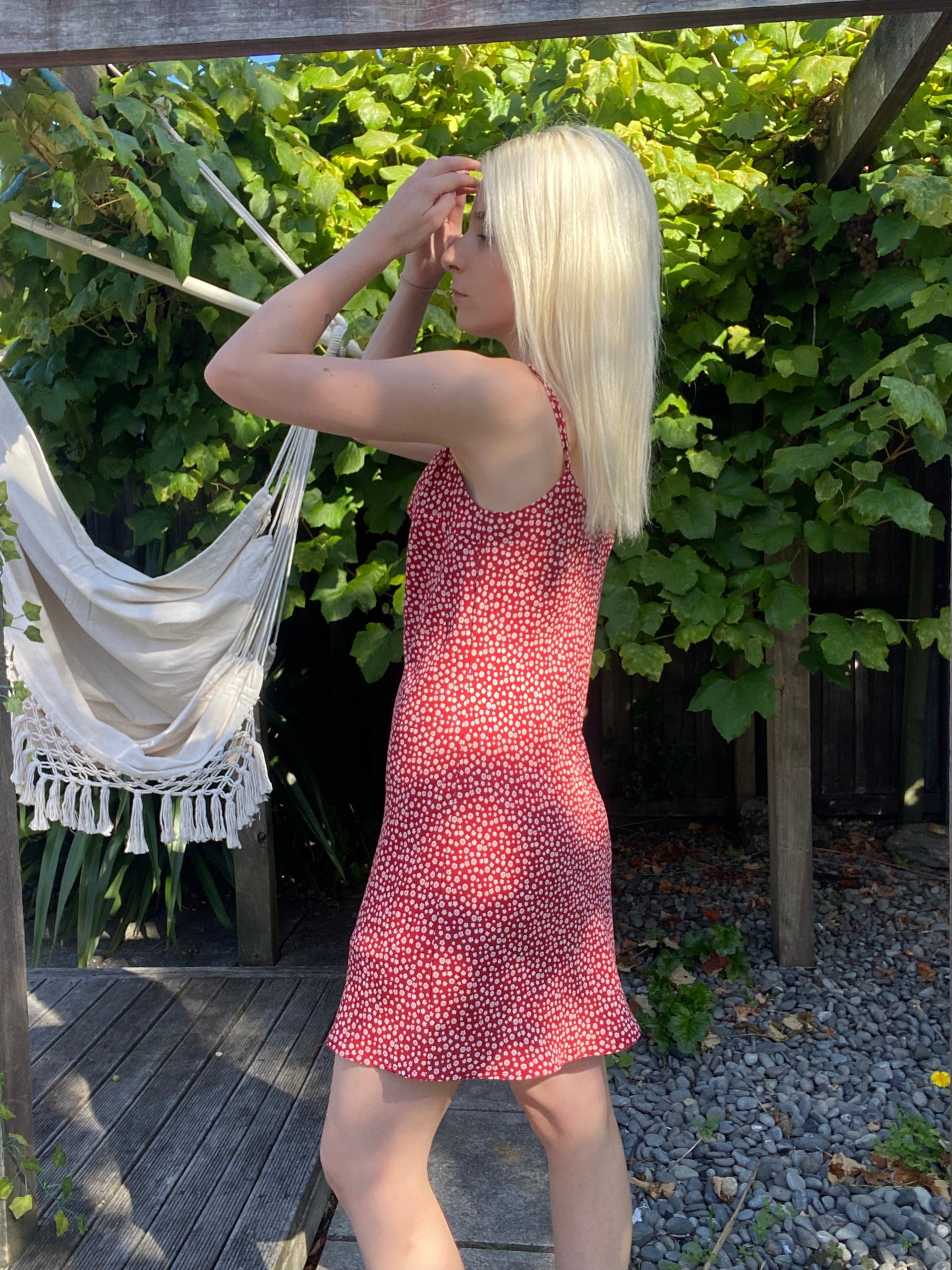 Cute Red and white mini floral dress