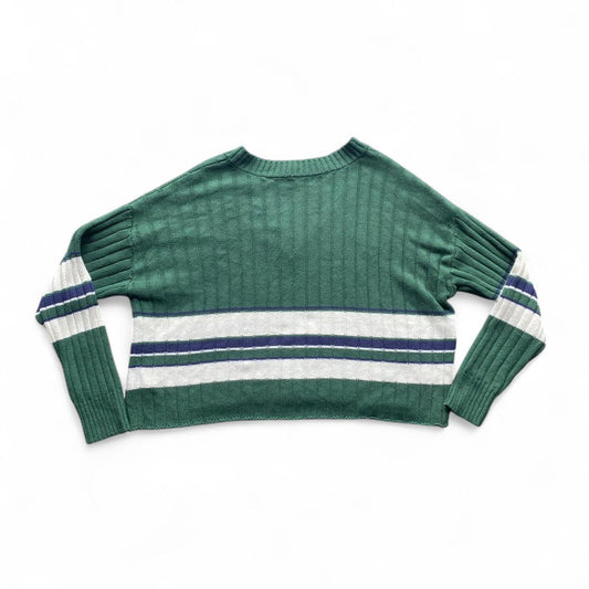 Green and white Striped jumper
