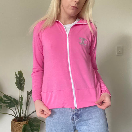 Y2K Chanel Pink lightweight zip up jacket
