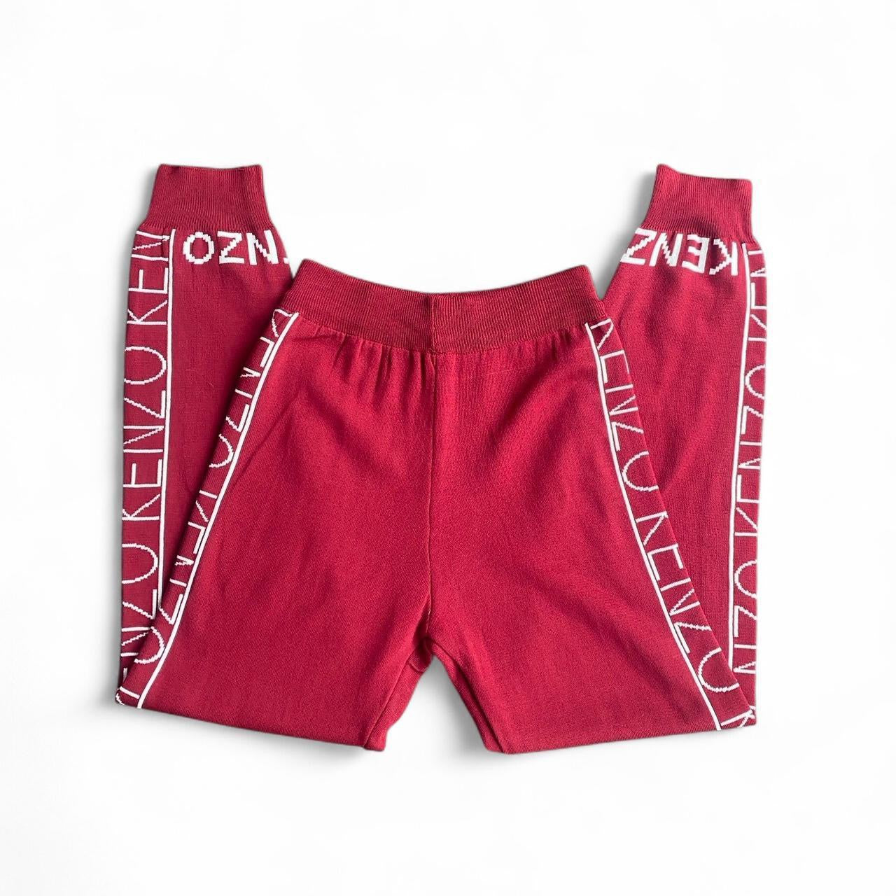 Kenzo style Burgundy and white sweatshirt and pants set