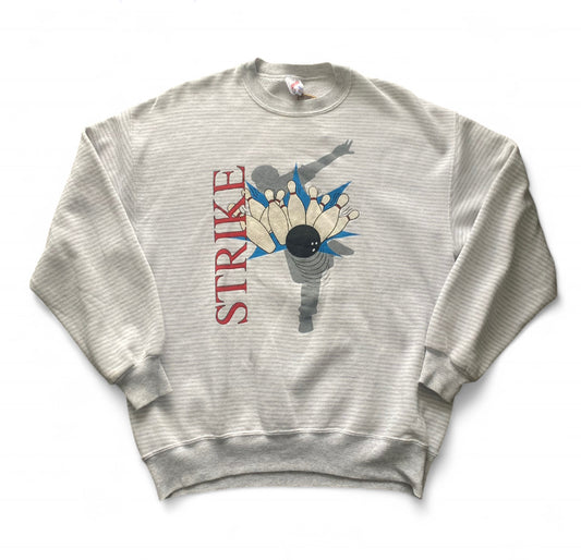 Vintage 80s Grey Strike Bowling Sweatshirt