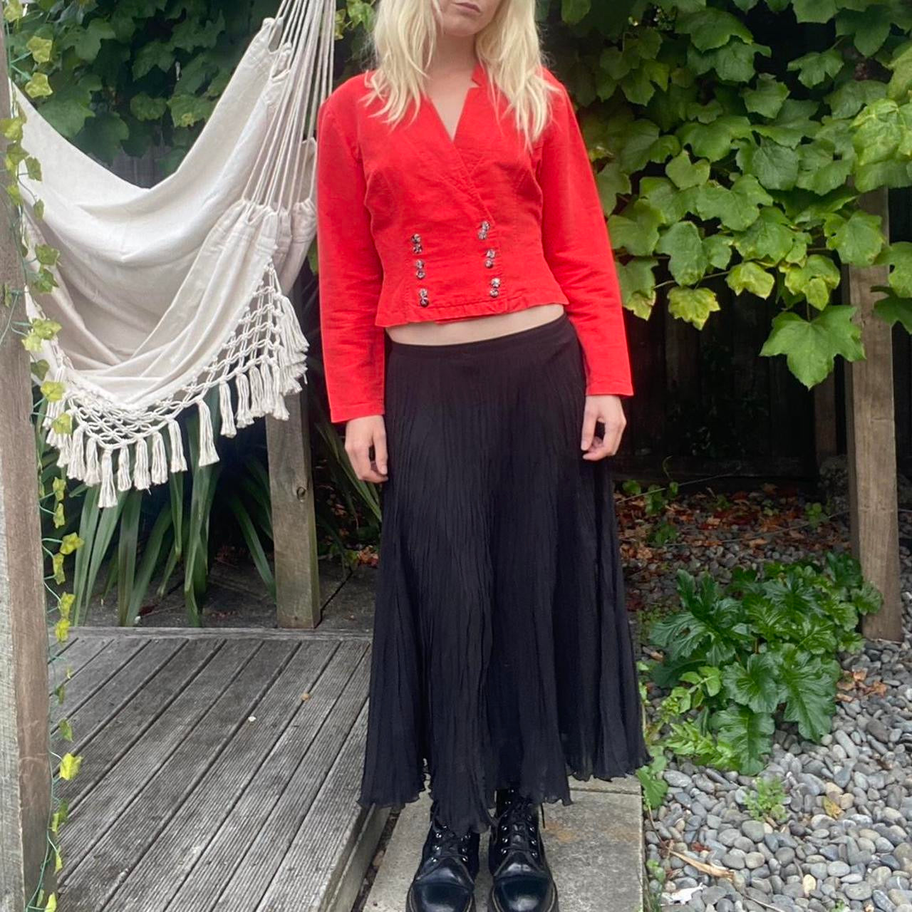 Vintage Faded Red button-up jacket