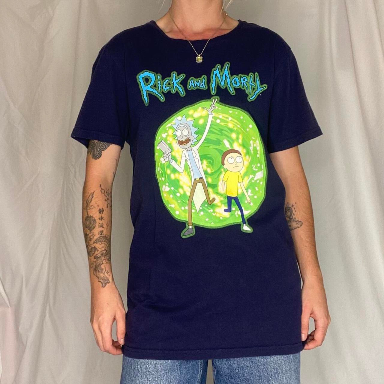 Navy Rick and Morty cotton T-shirt