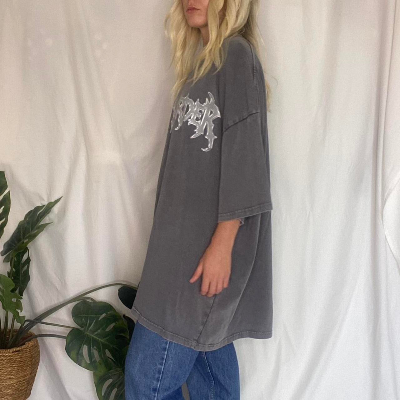 Anti-order vintage style grey graphic T-shirt