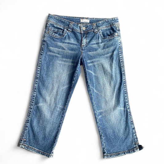 Y2K low rise 3/4 Blue Denim Jeans