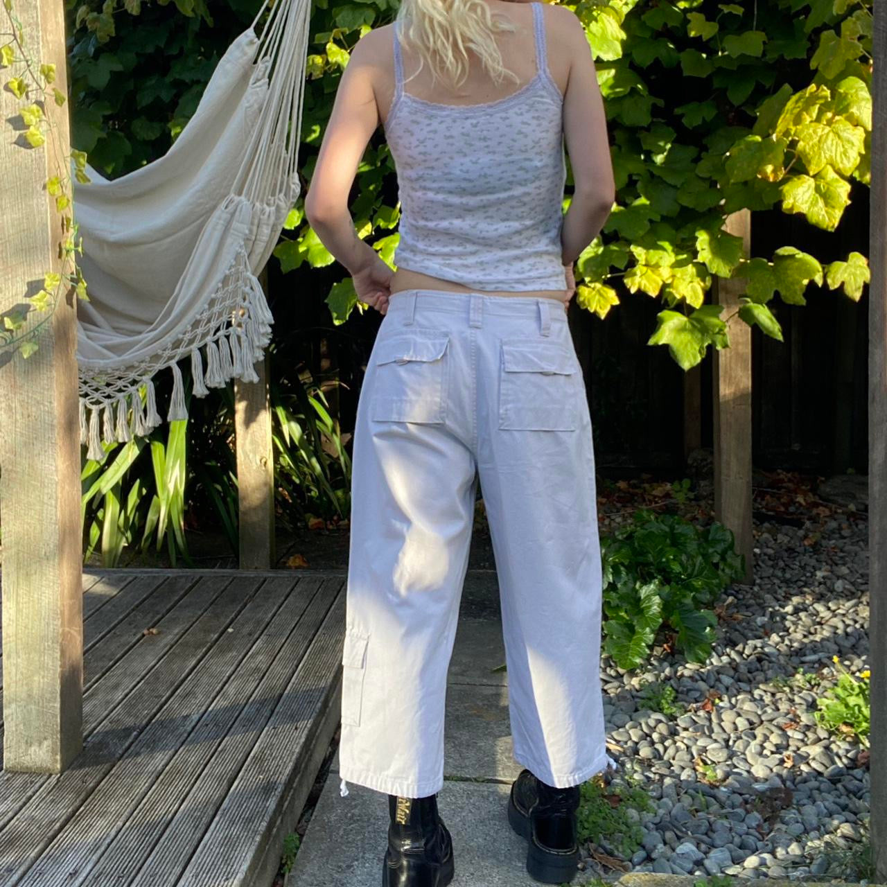 00s Cream cargo 3/4 pants