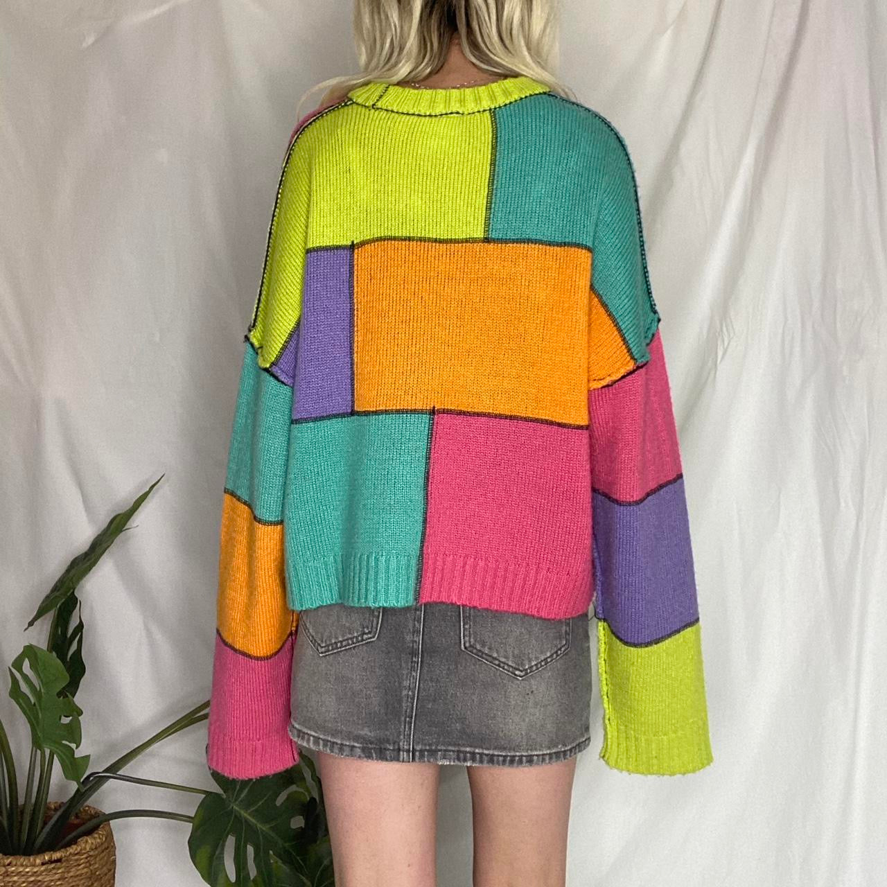 Ragged Priest colourful patchwork knit