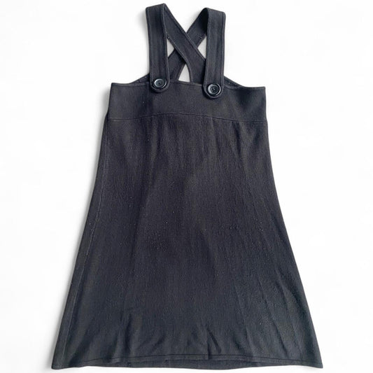 Y2K Top Girl black knit button mini dress