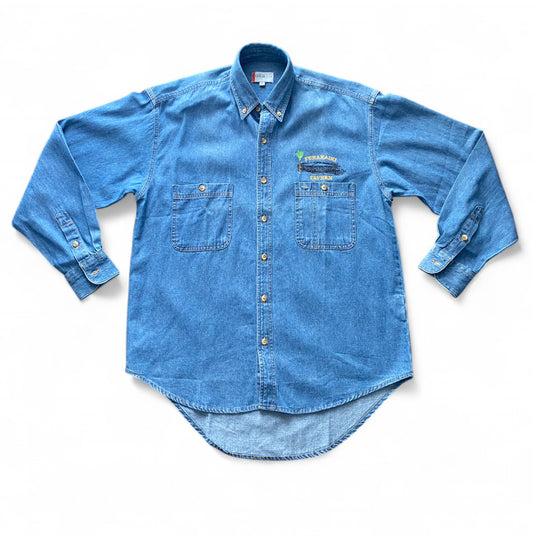 Vintage 80s Denim Shirt with cool embroidery