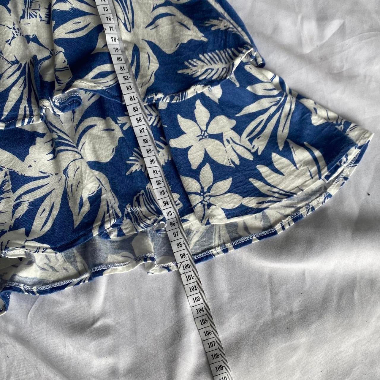 Blue/White floral ruffle summer dress