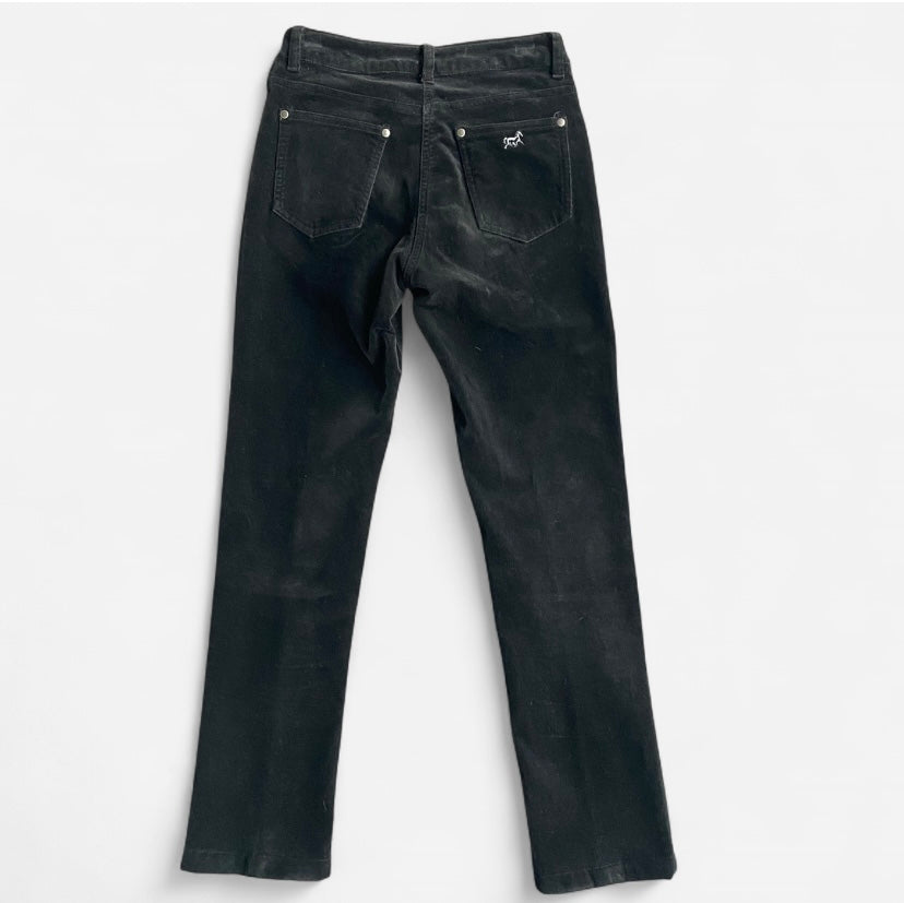 Vintage Black velvet mid rise straight leg pants